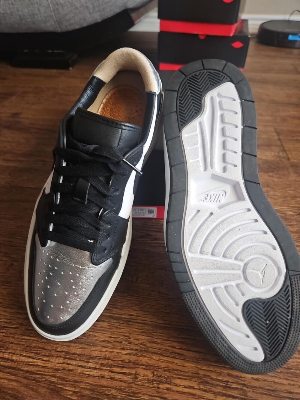Nike Air Jordan Low Top Sneakers - Black/Metallic Silver/White